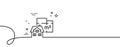 Floor plan line icon. House floorplan sign. Continuous line with curl. Vector