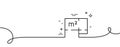 Floor plan line icon. House floorplan sign. Continuous line with curl. Vector