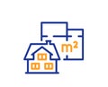 Floor plan line icon. House floorplan sign. Vector