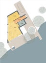 Floor plan of the living house, bungalow Royalty Free Stock Photo