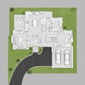 Floor plan of a modern single-story Royalty Free Stock Photo