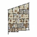 Floor plan of a multi-room building with an irregular shape. It Royalty Free Stock Photo