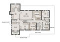 Floor plan of a multi-story building featuring labeled spaces: Royalty Free Stock Photo