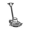 Floor Polisher Icon Vector. Doodle Hand Drawn or Outline Icon Style