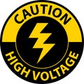 Floor Sign, Caution High Voltage Royalty Free Stock Photo
