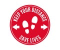 Stop coronavirus, Keep your distance maintain social distancing in public spaces floor sign vecor