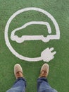 Floor signal that indicate electric car charging station