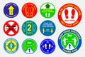 The Floor social distancing stickers or public health practices for covid-19 or health and safety protocols or new normal