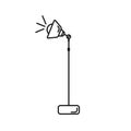 floor stand lamp uplighter outline style, vector illustration design