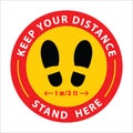 Floor Sticker Standing marker for social distancing.