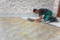 Floor tiles installation