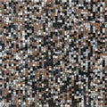 Floor tiles or mosaics consisting of small cubes of black, white and brown color