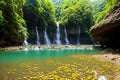 The floor of the waterfall is called HUAY MAEKAMIN.