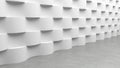 Floor with waves concrete pattern background, 3D rendering
