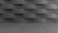 Floor with waves concrete pattern background, 3D rendering
