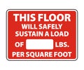 This Floor Will Safely Sustain A Load Of Lbs. Per Square Foot, OSHA sign for load capacity sign vector eps10