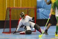 Floorball game Royalty Free Stock Photo
