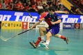 Floorball struggle in czech league Royalty Free Stock Photo