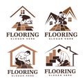 Flooring logo design template. Flooring handyman business logo Royalty Free Stock Photo