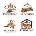 Flooring logo design template. Flooring handyman business logo Royalty Free Stock Photo