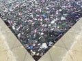Flooring made from recycled rubber particles