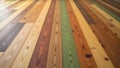 Flooring plank variety and collection in a studio setting A visually appealing arrangement of various flooring plank samples laid Royalty Free Stock Photo