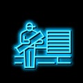 flooring services neon glow icon illustration