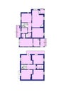 Floorplan. Apartment plan layout house. Plan space. Interior design elements kitchen, bedroom, bathroom.