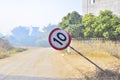 Flopping speed limit signs Royalty Free Stock Photo