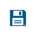 Floppy Disc Blue Icon On White Background. Blue Flat Style Vector Illustration Royalty Free Stock Photo