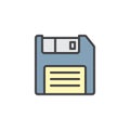 Floppy disc filled outline icon Royalty Free Stock Photo