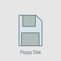 Floppy disc icon. Element of computer parts with name icon for mobile concept and web apps. Filled outline Floppy disc icon can be Royalty Free Stock Photo