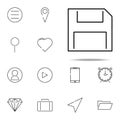 floppy disc icon. web, minimalistic icons universal set for web and mobile Royalty Free Stock Photo