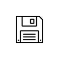 Floppy Disc Line Icon In Flat Style Vector For App, UI, Websites. Black Icon Vector Illustration Royalty Free Stock Photo