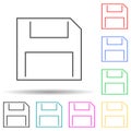 Floppy disc multi color set icon. Simple thin line, outline vector of web icons for ui and ux, website or mobile application Royalty Free Stock Photo