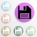 Floppy Disk badge color set. Simple glyph, flat vector of web icons for ui and ux, website or mobile application Royalty Free Stock Photo