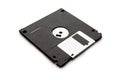 Floppy disk from black plastic isolated on white background. Outdated technology. Data storage diskette Royalty Free Stock Photo