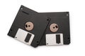 Floppy disk from black plastic isolated on white background. Outdated technology. Data storage diskette Royalty Free Stock Photo