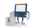 Floppy disk character with vote ballot