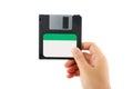 Floppy disk in Female Hand Royalty Free Stock Photo