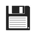 Floppy Disk icon in flat style isolated on white background. HD diskette old data media. Royalty Free Stock Photo