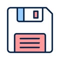 Floppy disk icon representing traditional data storage and sharing Royalty Free Stock Photo