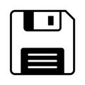 Floppy disk icon representing traditional data storage and sharing Royalty Free Stock Photo