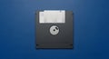 Floppy Disk with Label on Blue Background Royalty Free Stock Photo