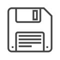 Floppy Disk Line Vector Icon