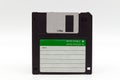 Floppy disk of 1.4 megabytes isolated on white background. Old storage disc for computer.