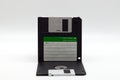 Floppy disk of 1.4 megabytes isolated on white background. Vintage storage for computer