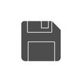 floppy disk memory for save button black solid icon. storage diskette vector illustration