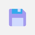 floppy disk memory for save button flat style icon. storage diskette vector illustration