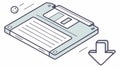 Floppy disk save icon, data storage and retro tech vector design Generative AI Royalty Free Stock Photo